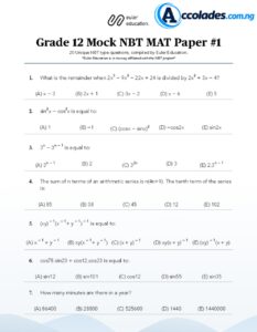 nbt past papers