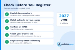 JAMB Subject Combination 2027 for All Courses